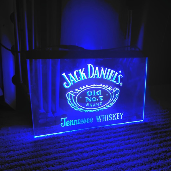 JACK DANIELS LED NEON BLUE LIGHT SIGN 8x12 - Picture 3 of 3